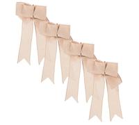 DEARMAMY 4 Piezas Embalaje de de Arco envase Hacer Lazo navideño con Campanas Enorme arpillera Adornos para Manualidades Arcos para Manualidades Arco decoración Gran Arco Lino Beige
