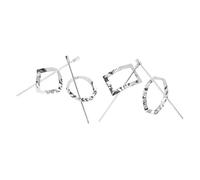 DEARMAMY 4 Piezas Horquilla hair clips orquillas peinetas hair pin peinecillos hair bow conformado para patas tu palo de pelo de estilo retro pasador recogido Acero inoxidable Silver