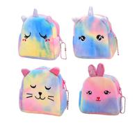 DEARMAMY 4 Piezas Monedero Dibujos Animados Portátil Billetera Mini Moneda Bolso Lindo Bolsas Relleno Preciosa Bolsa Cambio De Bolsa De Almacenamiento Bolsa De Dinero Felpa