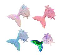 DEARMAMY 4 Piezas Pinza De Pelo De Sirena Niña Temático Brillantina Diademas De Sirena Pinzas De Pelo De Sirena Pinzas Para El Cabello Para Niñas Chica Escala Fiesta Lentejuelas