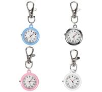DEARMAMY 4 Piezas Reloj De Enfermera Luminoso Enfermera Relojes De Bolsillo Reloj con Clip Reloj De Enfermera con Segundero Relojes Colgantes Cuidado con La Enfermera Reloj Llavero Aleación
