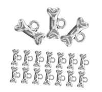 DEARMAMY 40 Piezas colgante de hueso de perro Combinación de accesorios únicos Piezas encanto collar colgante de joyería encantos amuletos para hacer llaveros joyería colgante Metal Silver