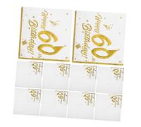 DEARMAMY 40piezas Servilletas De Cumpleaños Estampado Para Fiesta De Cumpleaños De Años Servilletas De Papel Desechables Elegantes Para Decoración De Fiesta