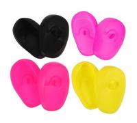DEARMAMY 4pares Protectores Auditivos Silicona Para Lavar Teñir Cabello Orejeras Térmicas Funda Negro