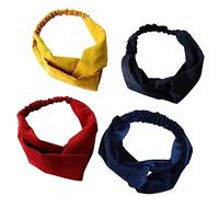 DEARMAMY 4piezas Diadema Elástica Cruzada De Color Para Mujer Para Yoga y Ejercicio Diseño Cómodo y Seguro Cabello
