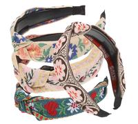 DEARMAMY 4piezas Diademas Anchas Vintage Étnicas Accesorios De Diadema Para Mujer Decorativo