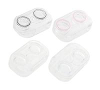 DEARMAMY 4piezas Estuche para Lentes De Contacto Porta Lentillas Kit Herramientas Inserción Compacto Fácil Transportar