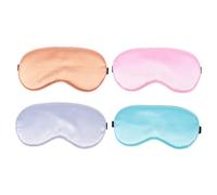 DEARMAMY 4piezas Máscara para Dormir Ojos de Seda Sintética Color Liso Antifaz para Dormir para Uso Nocturno Casa o Viaje Color Aleatorio
