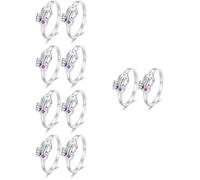 DEARMAMY 5 Anillo De Abrazo Anillos De Dedo Ajustables Anillos De Boda De Anillos De Amor El Día De San Valentín Anillos De Promesa Silver Cobre 2 Piezas * 5