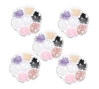 DEARMAMY 5 cajas Cajas de Accesorios para Uñas con Lazo y Perlas Adornos Planos para Decoración de Uñas Acrílicas Complementos para DIY para Fiestas y Bodas
