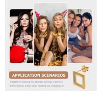 DEARMAMY 5 pares Pendientes de Botón Romboide de Acero Inoxidable Hallazgos Geométricos Cuadrados con Cierres Accesorios para Fabricación de Joyería DIY para Mujer Kit Versátil y Duradero