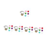 DEARMAMY 5 Piezas anillo de aromaterapia acero básico inoxidable difusor joyas light meli basic joyeria sera anillos abiertos creativos anillo abierto de aceite esencial decoración de dedos