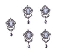 DEARMAMY 5 Piezas broche de belleza vintage botones de broche de camisa de mujer orgullo accesorios mujer limpion valentines day broche retro pechera para mujer Broche antiguo aleación
