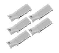 DEARMAMY 5 Piezas Equipo De Afeitar De Cejas Facial Afeitadoras Curvo Rellenar Belleza Frente De Afeitar Recortadora Removedora Dama Reemplazo Dark Grey Acero Inoxidable