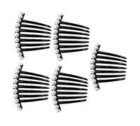 DEARMAMY 5 Piezas Juego De Peine De Pelo De Perlas Accesorios Para El Cabello De Perlas Desenredar Lado Estilo Conformado Pequeño Mujer Nupcial Peines Peine De Novia Black Abdominales