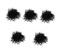 DEARMAMY 5 Piezas peluca de rastas atar pinza de pelo para mujer cepillo de pelo de cerdas de jabalí horquillas Pelo RIZADO peluca mujer de pelo de ganchillo seda domestica Black