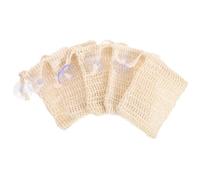 DEARMAMY 5piezas Bolsa De Burbujas De Algodón y Lino Para Jabón Barra De Espumosa Para Exfoliante Corporal Baño