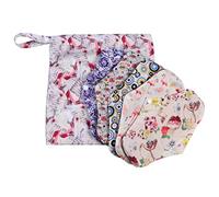 DEARMAMY 5piezas Compresa Menstrual De Bambú Reutilizable Lavable Fácil De Usar Super Absorbente