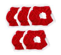 DEARMAMY 5piezas Moño de Pelo de Terciopelo Coleteros para Mujeres y Niñas Gomas Elásticas Pelo Diademas Navideñas Cabello