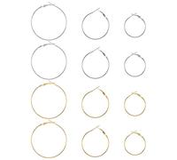 DEARMAMY 6 Pares de Pendientes de Aro Grandes para Mujer Accesorios Hipoalergénicos de Metal Piezas para Hacer Pendientes Circulares Ideales para Fiestas Bodas y Uso Diario