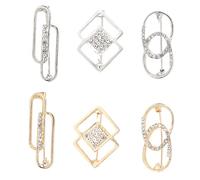 DEARMAMY 6 piezas Broche de Solapa Delicado Pin de Seguridad para Cardigan y Fijación de Ropa Diseño Compacto y Ligero Tonos Dorado y Plateado para Bodas Fiestas y Uso Diario