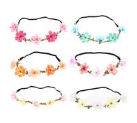 DEARMAMY 6 Piezas De Diadema De Novia Diadema De Flores Accesorios Para El Cabello De Novia Coronas De Flores Para El Cabello Accesorios Para El Cabello De Boda Diadema De Flores