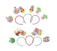 DEARMAMY 6 Piezas Hawaiian Party Headbands Lightweight Tropical Luau Accessories For Summer Beach Celebrations And Photo Props