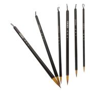 DEARMAMY 6 piezas Pinceles de Caligrafía con Pelo Natural Puntas Finas para Pintura Tradicional Diseño Ligero y Fácil Manejo para Principiantes y Artistas