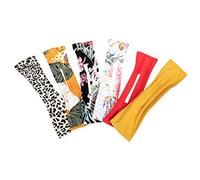 DEARMAMY 6 Piezas Rizador de Pelo para Mujer Moldeador de Moños Color Rojo Amarillo Floral Amarillo Floral Rosa Estampado de Leopardo para Crear Moños Postizos Fácilmente