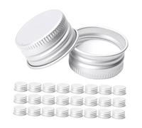 DEARMAMY 60 Piezas Tapones de Rosca de Aluminio para Botellas de Vidrio Tapón de Aluminio para Botellas de Loción Tapa Reutilizable Prueba de Fugas