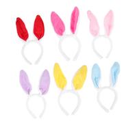 DEARMAMY 6piezas Diademas Orejas De Conejo De Peluche Unidades Bonitas Pinzas Pelo Para Festivales Disfraz De Conejo Para Fiestas De Pascua