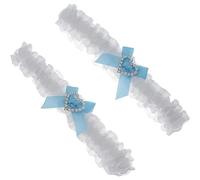 DEARMAMY 6piezas Ligas De Novia Encaje Elegante y Brillantes Accesorios Para Bodas Banda De Para Novia y De Honor Conjunto De Para Celebraciones