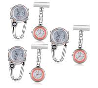 DEARMAMY 6piezas Reloj Digital para Enfermeras Clip y Carabiner y Luminiscente De Incluye Reloj De Bolsillo para Uso Diario y Actividades Al Aire