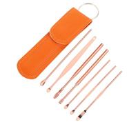 DEARMAMY 7 Piezas Orejera Púas De Oreja Bastoncillos Para Limpiar La Cera De Los Oídos Herramientas De Selección De Cera De Oído Cucharas De Limpieza De Oídos Lienzo Rose Gold