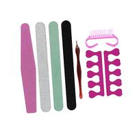 DEARMAMY 7piezas Herramientas De Manicura Para Pulir Uñas Limas y Tenedor Para Cutículas Kit Portátil Para Separador De Dedos Herramientas Para Manicura y Limas De Uñas