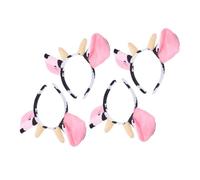 DEARMAMY 8 piezas Conjunto de Diademas Infantiles con Orejas de Vaca de Peluche Accesorio Divertido y Duradero para Fiestas y Disfraces