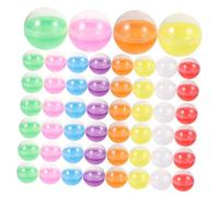 DEARMAMY 80piezas Colorida Semitransparente Contenedores De Plástico Vacíos Para Juguetes Recarga Para Máquina De Chicles Para Fiestas y Actividades De Embalaje