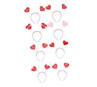 DEARMAMY 8piezas Diadema de Corazón Roja Día de San Valentín Aros Pelo Forma de Corazón Tocado para Fiesta de Disfraces Estilo Aleatorio