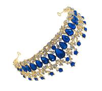 DEARMAMY Accesorio para el cabello con de de imitación tocados de novia tiaras de novia tadle de novia diadema de novia Braut Haarschmuck Hochzeit Boda tiara Blue