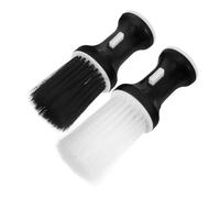 DEARMAMY Accesorios de Barbería Fácil de Sostener 2piezas Cepillo para Polvos de Peluquería Base de Plástico y Fibra para Limpieza de Cabello en Barber y Salón