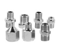 DEARMAMY Adaptador de Conexión Rápida para Aerógrafo 7 Piezas Conector Macho Roscado de Metal para Manguera de Compresor Boquilla Adaptadora de Conversión Accesorio Antirrotura para