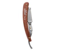 DEARMAMY Afeitar de grano de madera maquinilla de afeitar apurado vintage hombres heterosexuales mango ergonómico manual antiguo derecho acero inoxidable Marrón
