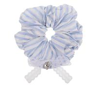 DEARMAMY Anillo De Pelo De Encaje Azul Puños De Anillo De Pelo Accesorios Para El Cabello De Las Chicas Dijes Para El Cabello Para Niñas Bandas Para El Cabello Femeninas Blue Tela