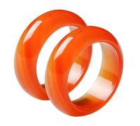 DEARMAMY Anillos De Piedra Roja y Ágata Para Mujer Estilo Boho Joyería Ligera De Cornalina Juego De Anillos De Promesa Para Parejas Uso Diario Tamaño 16-18 Mm