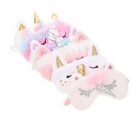 DEARMAMY Antifaz para Dormir de Unicornio, 6 Piezas, Algodón Suave y Transpirable, Bloquea la Luz, Adecuado para Viaje y Hogar