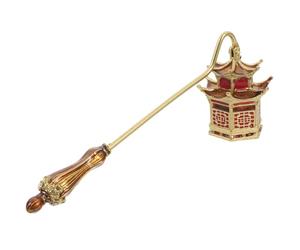 DEARMAMY Apagavelas de Metal Dorado para Velas Aromáticas Té, Extintor Manual Antihumo con Diseño Vintage, Herramienta Segura y Versátil para Cuidado de Velas en Hogar y Exterior