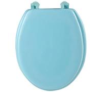 DEARMAMY Asiento de Inodoro Acolchado de EVA - Tapa de WC Universal Reforzada y - Tapa para Váter Ergonómica y Térmica con Kit de Montaje Fácil - Compatible con Modelos Forma en U, Azul