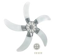 DEARMAMY Aspas de Ventilador de Repuesto de 18 Pulgadas (450 Mm) 5 Hojas de Plástico Grueso Gris Accesorios para Ventilador de Pedestal Mesa o Pared Tuerca y Tornillos Recambio Doméstico