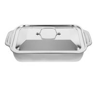 DEARMAMY Bandeja de Pescado Asado Fuente Rectangular para Asar de Acero Inoxidable, Plata, Rectangular, Evita Derrames de Jugos, para Asar y Grillar Pescado, Uso Doméstico y Catering