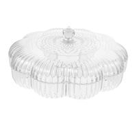 DEARMAMY Bandeja Dividida Transparente para Servir Frutas y Snacks con Diseño Floral Multiusos para Hogar Bar y Fiestas Capacidad Amplia y Reutilizable